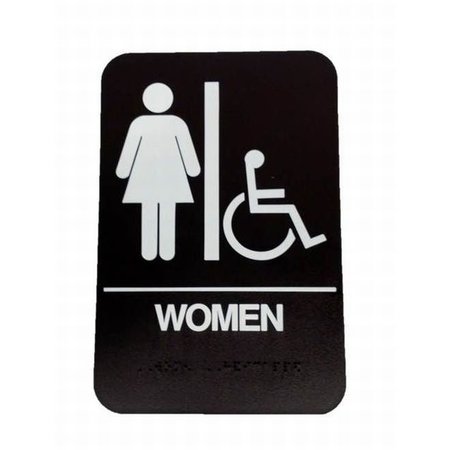 DON-JO Women's / Handicap ADA Brown Bathroom Sign HS906005